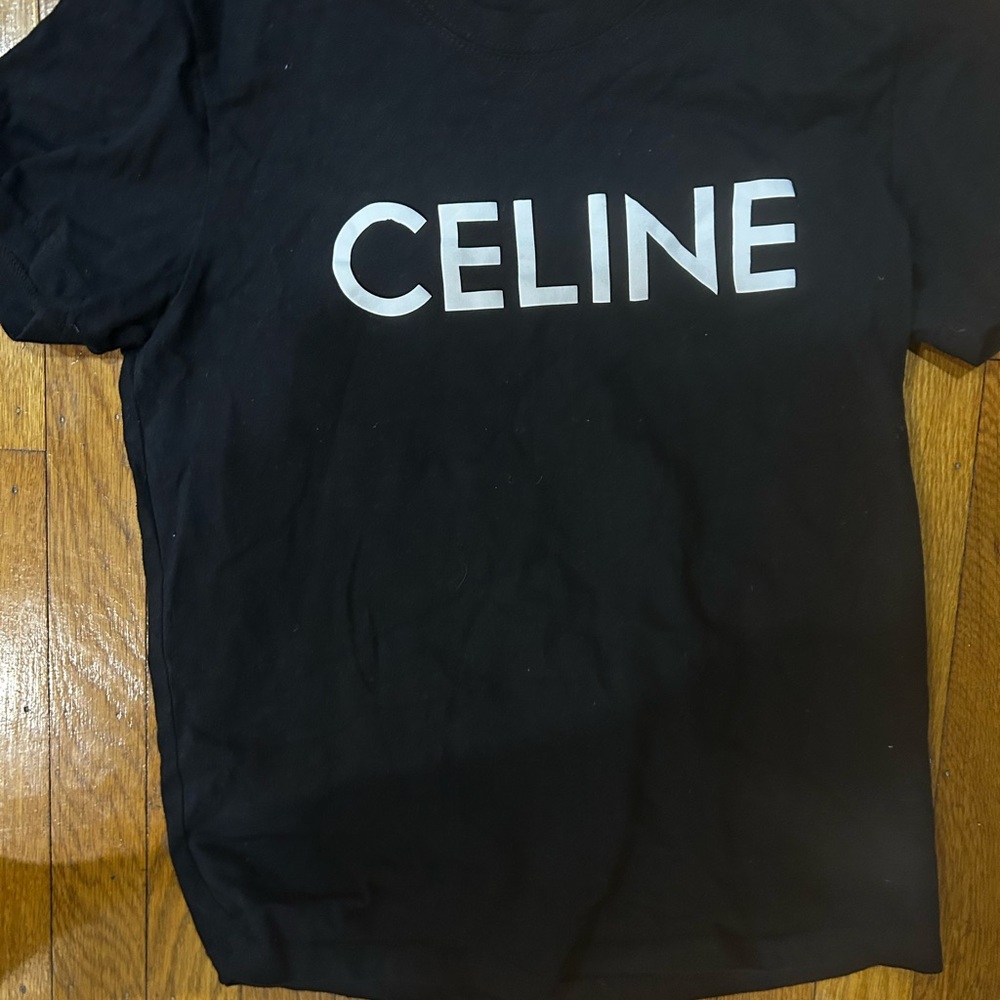 Celine Black Crew Neck Tee